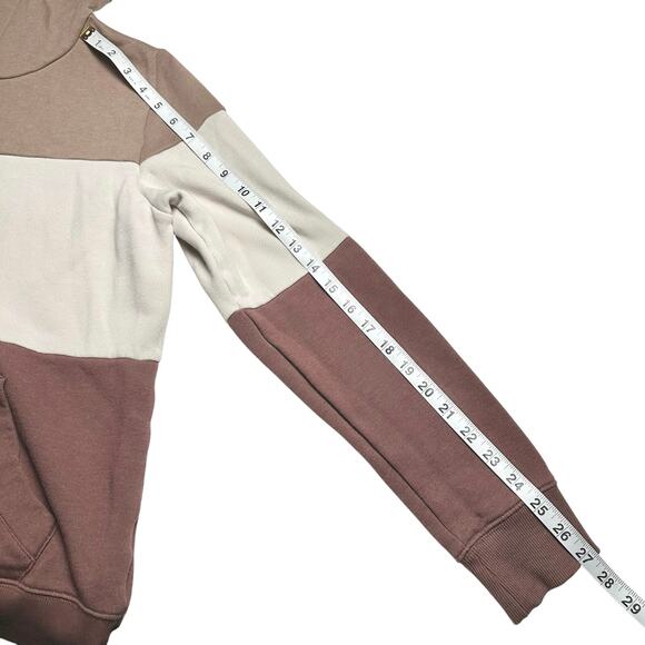 Tentree | Women | TreeFleece Banshee Neutral Color Block Organic Hoodie | Medium - Picture 7 of 13